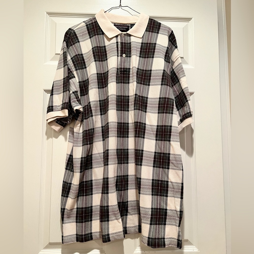 Roundtree & Yorke Men’s Plaid Polo L